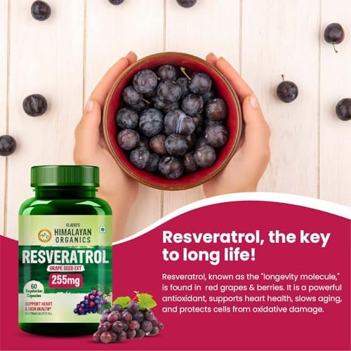 Himalayan Organics Resveratrol with Grape Seed Extract 255mg Capsules 60 – Herbal Extract
