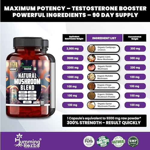Humming Herbs 7-in-1 Mushroom Blend Capsules – Hericium erinaceus