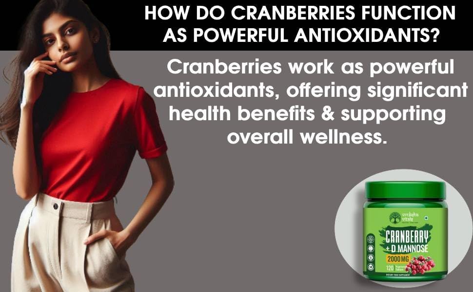 Vruksha Vitals Cranberry & D-Mannose Tablets 120 – Ayurvedic Herb