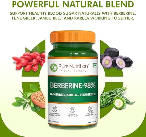 Pure Nutrition Berberine 98% with Jamun & Gymnema Tablets – Syzygium cumini