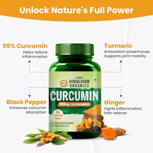 Himalayan Organics Curcumin with Black Pepper 1500mg Capsules 120 – Curcuma longa