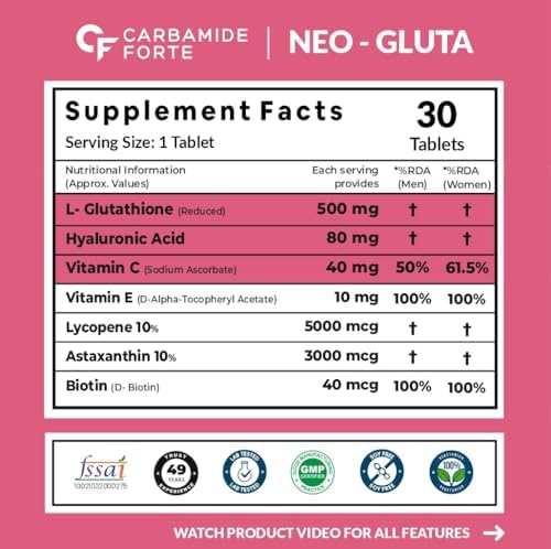 Carbamide Forte Japanese Glutathione with Vitamin C Tablets 60 – Vitamin Supplement