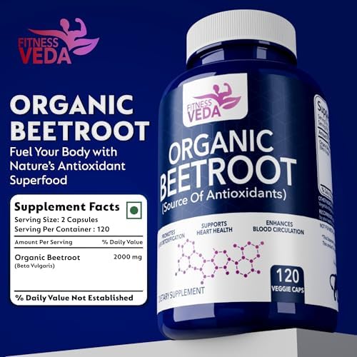 Fitness Veda Organic Beetroot Capsules 120 – Beta vulgaris