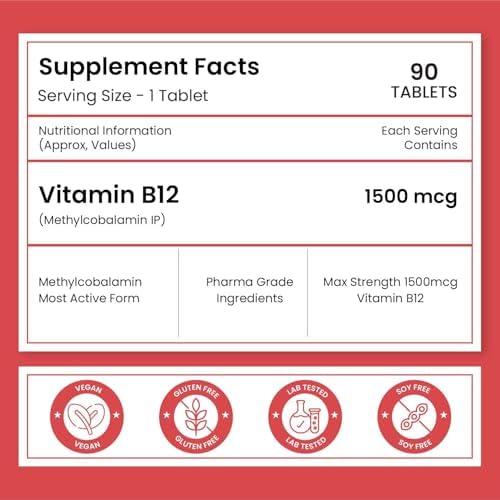 Himalayan Organics Methylcobalamin Vitamin B12 1500mcg Tablets – Vitamin Supplement