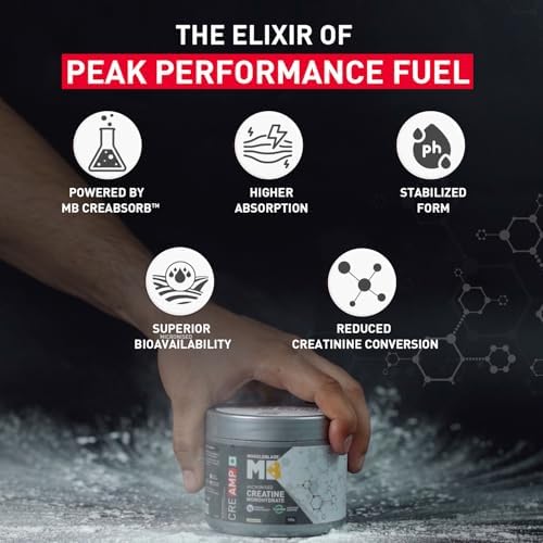 MuscleBlaze Micronised Creatine Monohydrate CreAMP Capsules 100g – Amino Acid