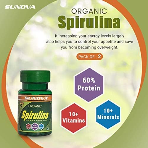 Sunova Organic Spirulina Tablets 60 – Arthrospira platensis
