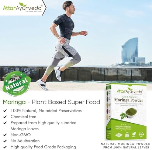 Attar Ayurveda 100% Moringa Leaf Powder 200g – Moringa oleifera