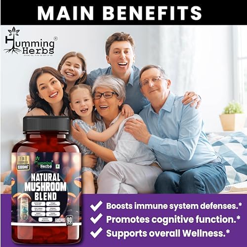 Humming Herbs 7-in-1 Mushroom Blend Capsules – Hericium erinaceus