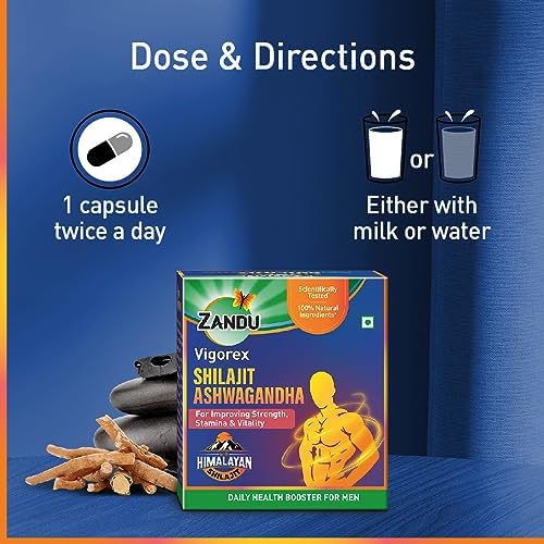 Zandu Vigorex Shilajit + Ashwagandha Capsules – Withania somnifera