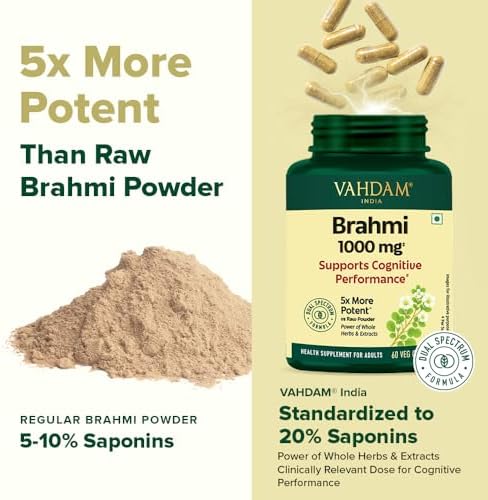 VAHDAM Brahmi 1000mg Capsules – Bacopa monnieri