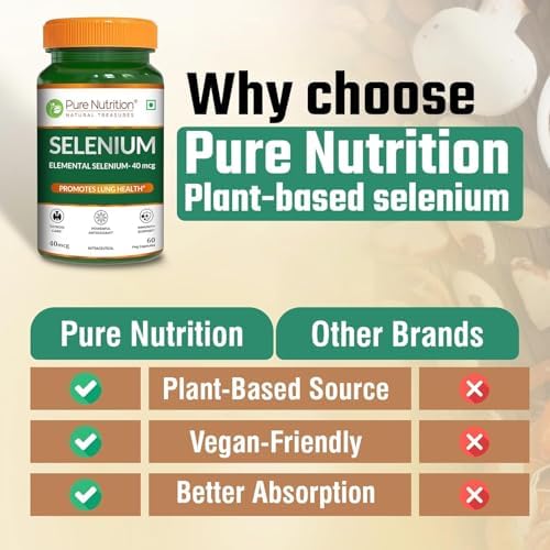 Pure Nutrition Selenium 40mcg Capsules 60 – Vegetarian Mineral