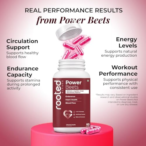 Rooted Actives Power Beets 10:1 Beetroot Extract Capsules – Beta vulgaris