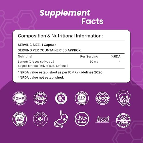 OriBite Saffron Capsules 60 – Crocus sativus