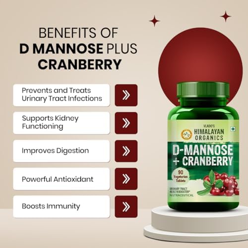 Himalayan Organics D-Mannose + Cranberry 60 Veg Capsules 60 – Ayurvedic Herb