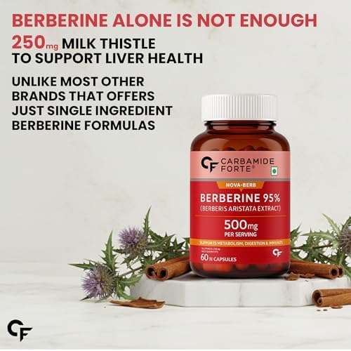 Carbamide Forte Berberine 95% + Milk Thistle 500mg Capsules 60 – Silybum marianum