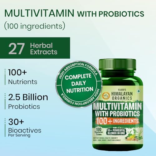 Himalayan Organics Multivitamin with Probiotics Tablets 180 – Vitamin Supplement