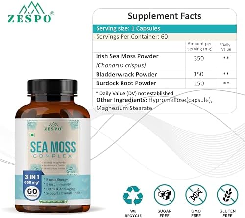 Zespo Sea Moss Complex Capsules 60 – Chondrus crispus