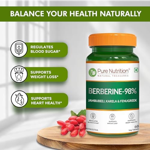 Pure Nutrition Berberine 98% with Jamun & Gymnema Tablets – Syzygium cumini