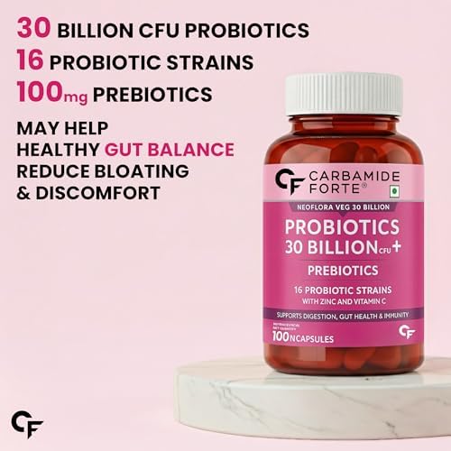 Carbamide Forte Probiotics + Prebiotics 60 Veg 30Billion Capsules 60 – Ayurvedic Herb