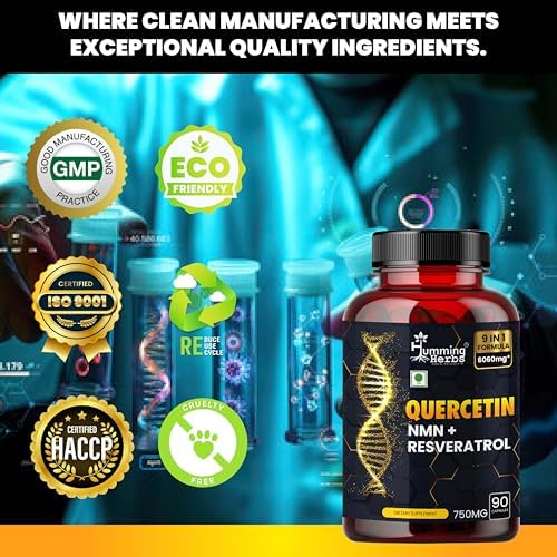 Humming Herbs Quercetin, NMN & Resveratrol Complex Capsules 90 – Ayurvedic Herb