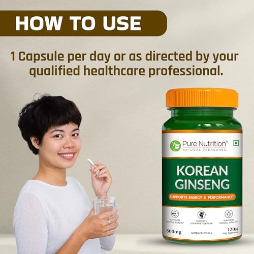Pure Nutrition Korean Red Ginseng Capsules – Panax ginseng