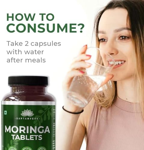 SAPTAMVEDA Organic Moringa 500mg Tablets 240 – Moringa oleifera