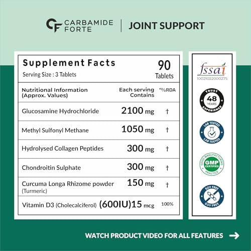 Carbamide Forte Glucosamine Chondroitin MSM Tablets 90 – Ayurvedic Herb