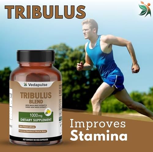Vedapulse Tribulus, Maca & Horny Goat Weed 1000mg Capsules – Ayurvedic Herb