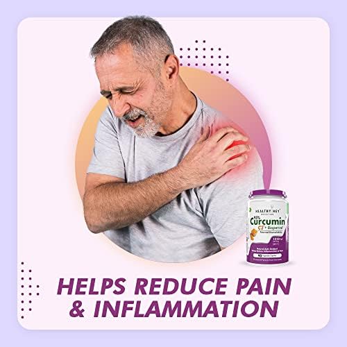 HealthyHey Nutrition Curcumin with Bioperine Capsules – Curcuma longa
