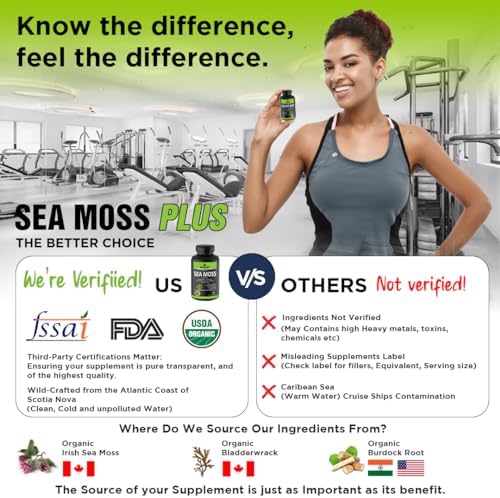 Greendorse Irish Sea Moss 7-in-1 with Spirulina & Bladderwrack Capsules – Ayurvedic Herb