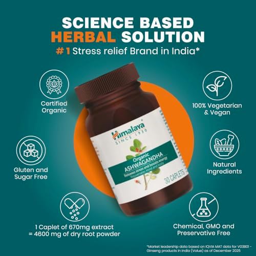 Himalaya Organic Ashwagandha 670mg Tablets 60 – Withania somnifera
