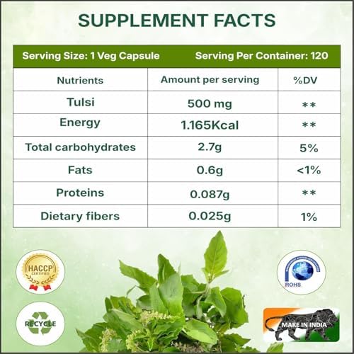 Green Aura Tulsi Shield 500mg Capsules 60 – Ocimum sanctum