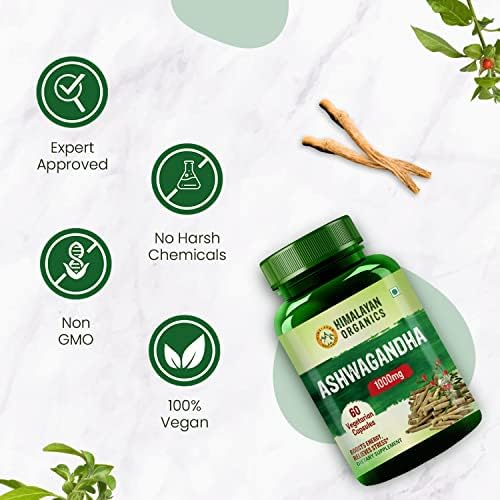 Himalayan Organics Ashwagandha 60 Veg 1000mg Capsules 60 – Withania somnifera