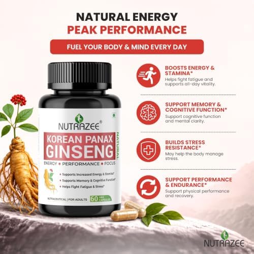 Nutrazee Korean Red Panax Ginseng Capsules – Panax ginseng