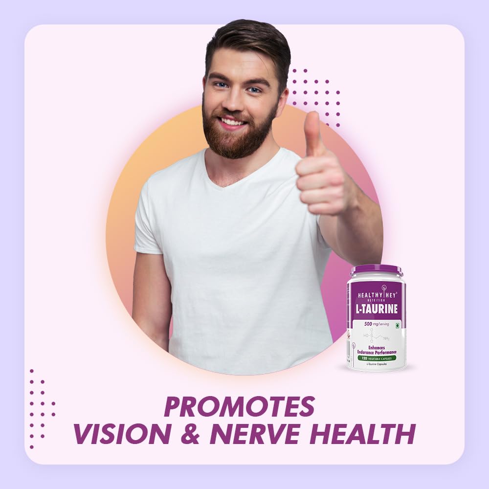 HealthyHey L-Taurine Capsules 120 – Amino Acid