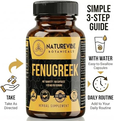 Naturevibe Botanicals Fenugreek Capsules 180 – Trigonella foenum