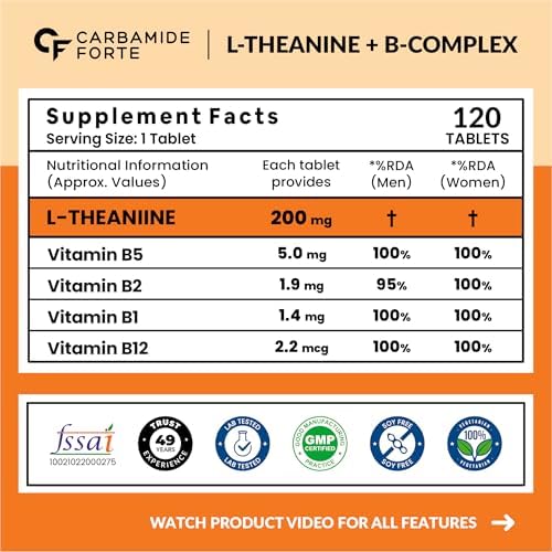 Carbamide Forte L-Theanine with Vitamin B Complex 200mg Tablets 120 – Vitamin Supplement