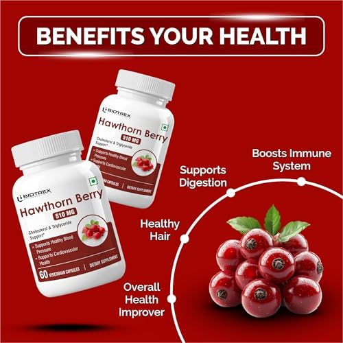 Biotrex Hawthorn Berry 510mg Capsules 60 – Ayurvedic Herb