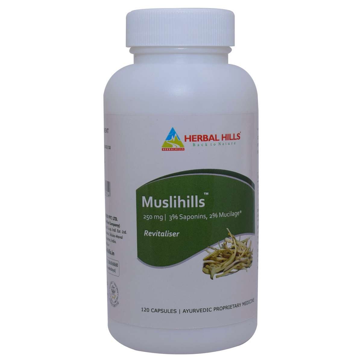 Herbal Hills Muslihills Safed Musli 250mg Capsules 120 – Chlorophytum borivilianum
