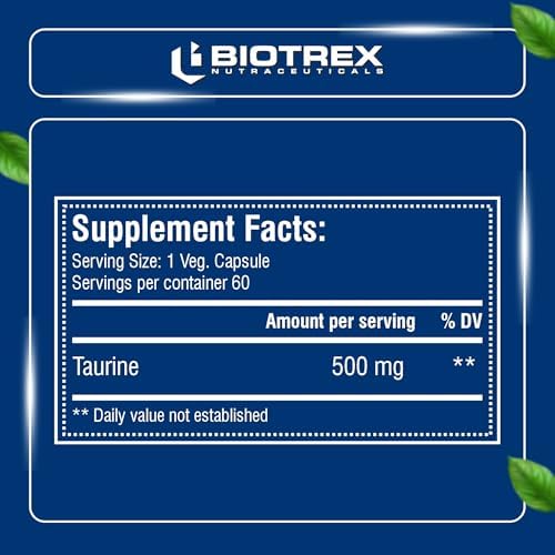 Biotrex Taurine 500mg Capsules 60 – Amino Acid