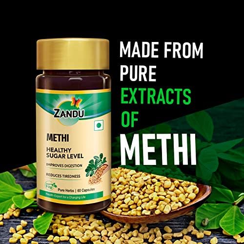 Zandu Methi Fenugreek for Metabolic Wellness Capsules 60 – Trigonella foenum-graecum