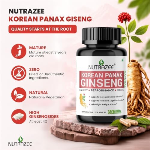 Nutrazee Korean Red Panax Ginseng Capsules – Panax ginseng