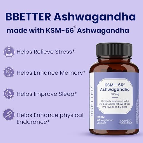 BBetter Ashwagandha KSM-66 Capsules 120 – Withania somnifera