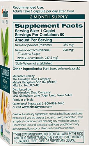 Himalaya Organic Turmeric Curcumin Capsules 60 – Curcuma longa