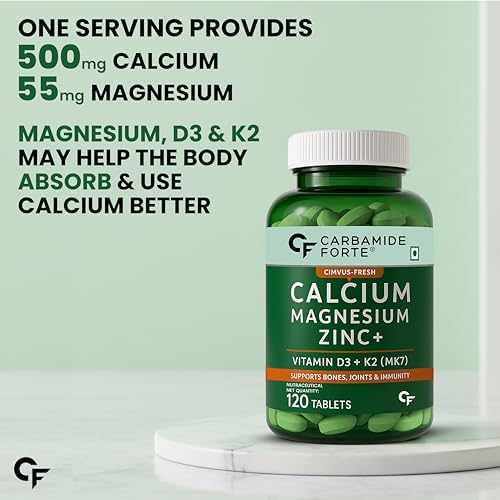Carbamide Forte Calcium, Magnesium, Zinc + Vitamin D3 & K2 Tablets 120 – Vitamin Supplement