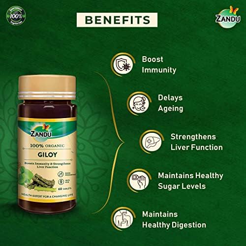 Zandu Giloy 100% Pure Extract Tablets 60 – Tinospora cordifolia