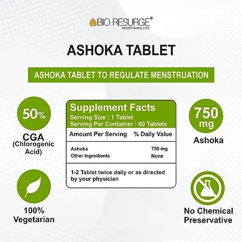 Bio Resurge Ashoka Tablets 60 – Saraca asoca Ayurvedic Herb