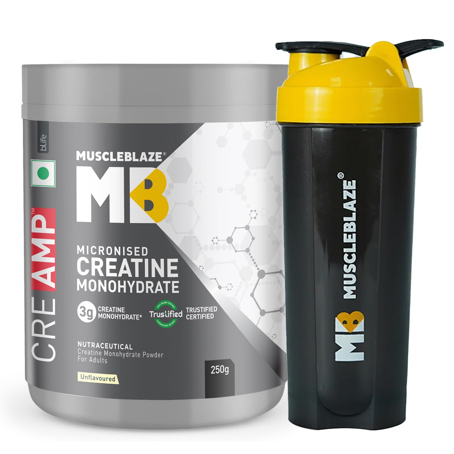MuscleBlaze Micronised Creatine Monohydrate CreAMP Capsules 100g – Amino Acid
