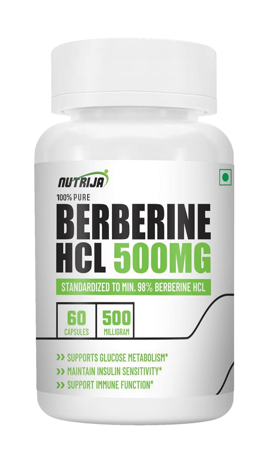 NutriJa Berberine HCL 98% Purified 500mg Capsules 30 – Ayurvedic Herb