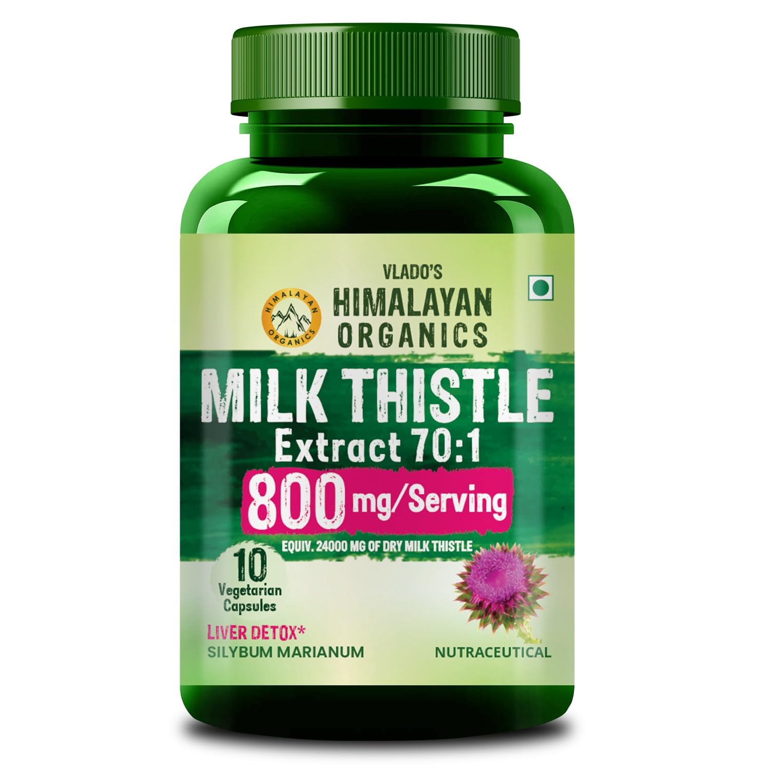 Himalayan Organics Milk Thistle Extract 60 Veg Capsules 60 – Silybum marianum